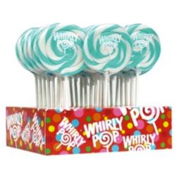 24 Turquoise and White Whirly Pops