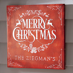 Personalized Merry Christmas Canvas Print