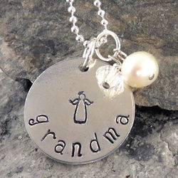 Sweet Angel Personalized Hand Stamped Necklace