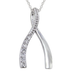 Diamond Wishbone Pendant