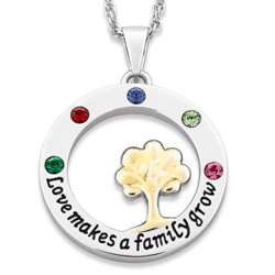 Love Makes a Family Grow 5-Birthstone Mother's Necklace
