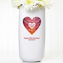 We Love You To Pieces Personalized Vase