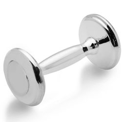 Pewter Dumbbell Baby Rattle