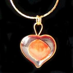Heart Rose Petal Necklace with Gold Chain