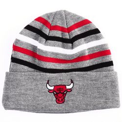 Men's Chicago Bulls Team Stripes Cuffed Knit Beanie
