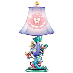 Alice in Wonderland Mad Hatter's Tea Party Lamp with Cheshire Cat