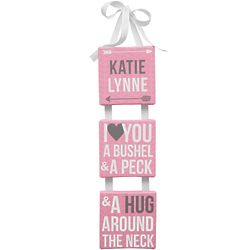 Personalized Bushel & A Peck Pink Canvas Wall Hanging