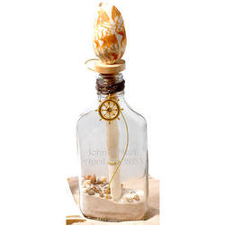 Engraved Beach in a Bottle with Shell Wine Stopper