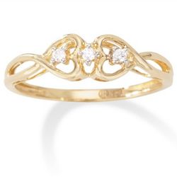 14 Karat Gold Diamond Heart Promise Ring