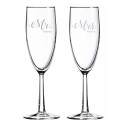 Personalized Mr. And Mrs. Glass Toasting Flute Celebration Set