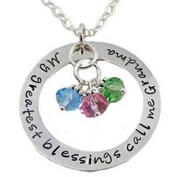 Personalized My Greatest Blessings Call Me Grandma Necklace