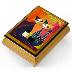 Ercolano Together Cats Musical Jewelry Box