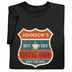 Personalized Vintage Coffee Shop T-Shirt