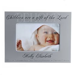 Personalized Children are a Gift Bible Verse Silver Picture Frame