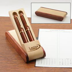 Rosewood Pen Set in Combo Wood Display Case