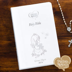 Personalized Girl's Bible in White