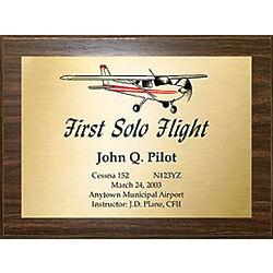 First Solo Commemorative Aviation Plaque