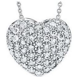 Sterling Silver White Pave Crystal Heart Pendant