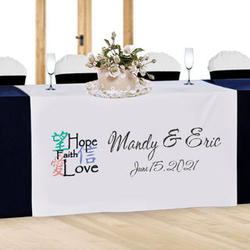 Personalized Hope, Faith, Love Table Runner