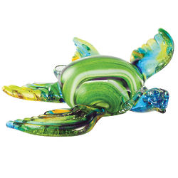 Sea Turtle Glass Art Figurine