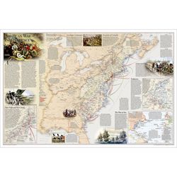 Battles of the Revolutionary War & War of 1812 Laminated Map