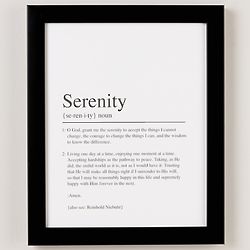 Serenity Prayer Dictionary Framed Art Print