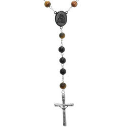 Men's Stainless Steel Rosary Cross Necklace
