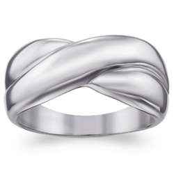 Sterling Silver Polished Crisscross Ring