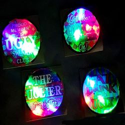 Ugly Christmas Sweater Light Up Badges