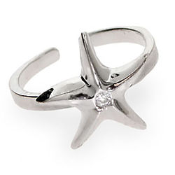 Sterling Silver and Cubic Zirconia Starfish Toe Ring