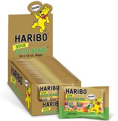 Sour Gold Gummi Bears in 24 Count Display Box