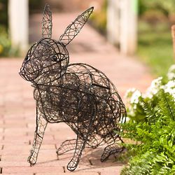Wire Rabbit Garden Sculpture