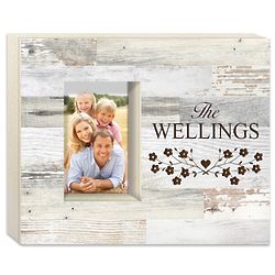 Personalized Faux Wood Shadowbox Photo Frame in White