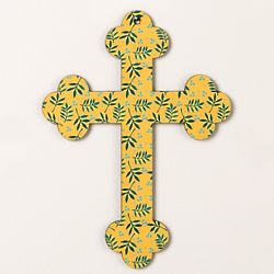 Wall Cross with Leaf Pattern