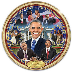 America's 44th President Barack Obama 12" Porcelain Plate