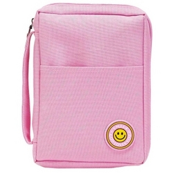 Pink Bible Cover with Smiley Face