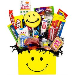 Happy Face Retro Candy Gift Basket