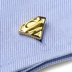 Gold Plated Superman Shield Cufflinks