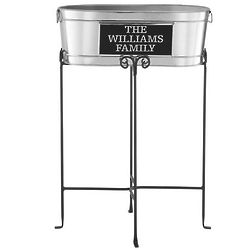 Entertainment Beverage Tub with Personalized Plate & Stand
