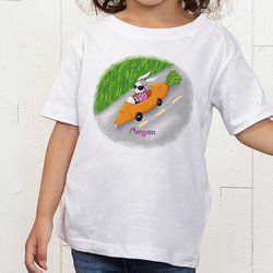 Toddler's Personalized Retro Rabbit Easter T-Shirt