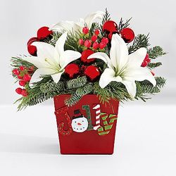 Deluxe Holly Jolly Floral Centerpiece