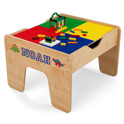 Personalized Natural Wood 2 in 1 Activity Table