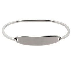 Lady's Personalized Thin Oval ID Bangle Bracelet