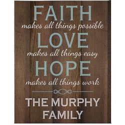 Personalized Faith Love and Hope 11x14 Canvas Print