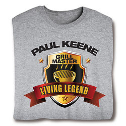 Personalized Living Legend Grill Master T-Shirt