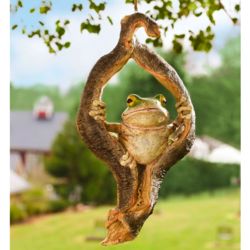 Frog in a Tree Hanging Garden Sculpture