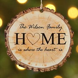 Personalized Heart of the Home Wood Ornament