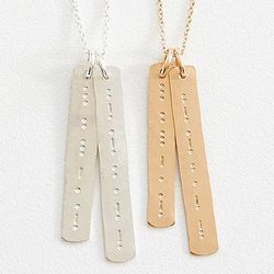 Morse Code Sister + Friend Necklace