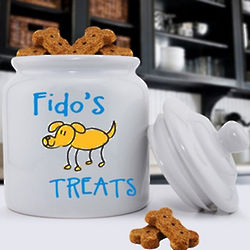 Personalized Ceramic Dog Treat Jar