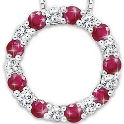 Circle Of Enchantment Ruby and White Sapphire Necklace